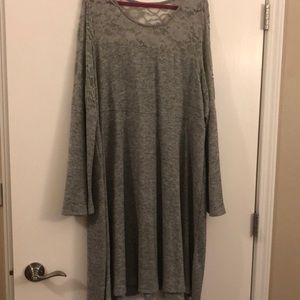Plus Size Grey Lace Dress